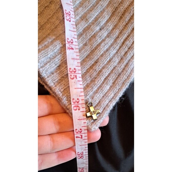 BERYLL Dramatic Asymmetrical Poncho Ribbed Gray 100% Cashmere Sweater - 346 - Picture 10 of 12